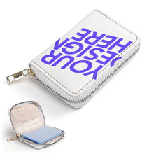 Cargar imagen en el visor de la galería, Tarjetero de piel sintética con cremallera personalizado con patrón foto texto (impresión de imágenes múltiples)