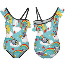 Cargar imagen en el visor de la galería, Bañador Enterizo Niña con Volantes Personalizable | Ropa de Baño Infantil