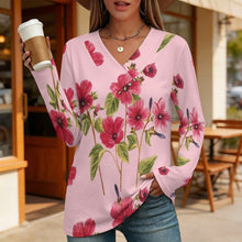 Cargar imagen en el visor de la galería, V-neck Button-up Top Flowers