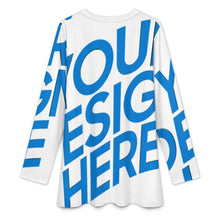 Cargar imagen en el visor de la galería, Camiseta musulmana de manga larga para mujer A98L cuello redondo personalizado con patrón foto texto (impresión de imagen única)