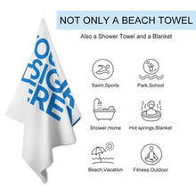 Cargar imagen en el visor de la galería, Toalla de playa grande toalla de sauna toalla de baño ligera (disponible en versión horizontal o vertical) personalizado con patrón foto texto