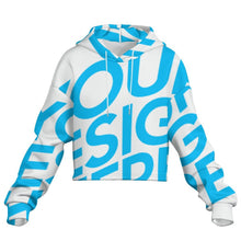 Cargar imagen en el visor de la galería, Sudadera corta sin dobladillo para mujer MXU022 personalizado con patrón foto texto (impresión de imagen única)