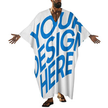 Cargar imagen en el visor de la galería, Camisón de hombre con cuello en V y mangas mariposa YKL01 personalizado con patrón foto texto (impresión de imagen única)