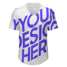 Cargar imagen en el visor de la galería, Camiseta de béisbol de manga corta con botones para hombre personalizado con patrón foto texto (impresión de imagen única)
