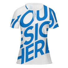 Cargar imagen en el visor de la galería, Camiseta de verano mujer de manga corta MLTW20337 con 5 botones personalizado con patrón foto texto