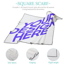 Cargar imagen en el visor de la galería, Pañuelo de Seda Bufanda Cuadrada Multifuncional para mujer NZ215 Personalizado con impresión completa con Foto Logo Patrón Texto