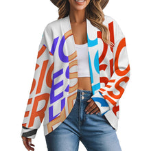 Cargar imagen en el visor de la galería, Cárdigan de manga larga con hombros caídos anchos para mujer LM561 personalizado con patrón foto texto (impresión de imágenes múltiples)