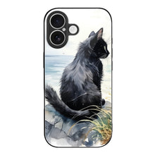 Cargar imagen en el visor de la galería, Mobile Phone Case for Apple IPhone 18 Black Cat, Back, Watercolor, Natural Style IPhone 18