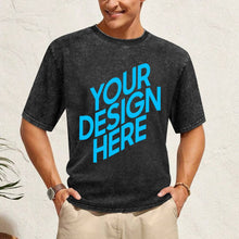 Cargar imagen en el visor de la galería, Camiseta de manga corta con hombros caídos estilo boutique retro personalizado con patrón foto texto