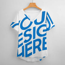 Cargar imagen en el visor de la galería, Camiseta de Seda Hielo de Manga Corta con Cuello en V para Mujer NZ109 personalizado con patrón foto texto (impresión de imagen única)