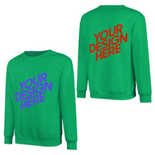 Cargar imagen en el visor de la galería, 100% algodón impreso en la parte delantera y trasera sudadera unisex de manga larga hombres mujeres diferentes colores camiseta personalizado con patrón foto texto