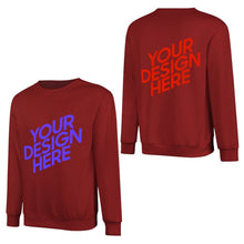 Cargar imagen en el visor de la galería, 100% algodón impreso en la parte delantera y trasera sudadera unisex de manga larga hombres mujeres diferentes colores camiseta personalizado con patrón foto texto