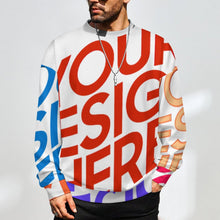 Cargar imagen en el visor de la galería, Suéter unisex de cuello redondo ANR personalizado con patrón foto texto (impresión de imágenes múltiples)
