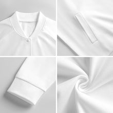 Cargar imagen en el visor de la galería, Chaqueta de béisbol universitaria para mujer SDS2507 personalizado con patrón foto texto (impresión de imágenes múltiples)