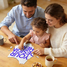 Cargar imagen en el visor de la galería, Puzzles / Rompecabezas con forma irregular de cabeza de lobo personalizado con Impresión Completa de Una Imagen con Foto Logo Patrón Texto