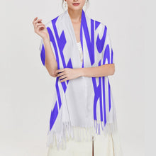 Cargar imagen en el visor de la galería, Bufanda con borlas para mujer de gran tamaño 200 cm 70 cm x 10 cm personalizado con patrón foto texto
