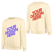 Cargar imagen en el visor de la galería, 100% algodón impreso en la parte delantera y trasera sudadera unisex de manga larga hombres mujeres diferentes colores camiseta personalizado con patrón foto texto