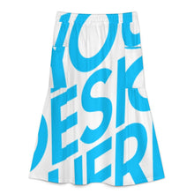 Cargar imagen en el visor de la galería, Falda midi de corte A para mujer B13Q personalizado con patrón foto texto (impresión de imagen única)