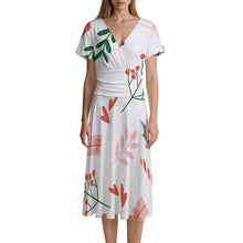 Cargar imagen en el visor de la galería, Vestido Cuello V Personalizable de Seda de Leche | Manga Corta