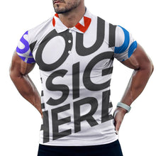 Cargar imagen en el visor de la galería, Polo de verano B612 de seda hielo para hombre personalizado con patrón foto texto (impresión de imágenes múltiples)