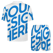 Cargar imagen en el visor de la galería, Conjunto de pijama de manga corta para mujer LM093 personalizado con patrón foto texto (impresión de imagen única)