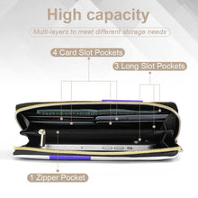 Cargar imagen en el visor de la galería, Cartera de piel para mujer y hombre personalizado con patrón foto texto (misma imagen en ambos lados)