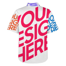 Cargar imagen en el visor de la galería, Camisa de hombre de manga corta con cuello alto y bolsillo LM058 personalizado con patrón foto texto (impresión de imágenes múltiples)