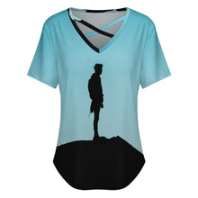 Cargar imagen en el visor de la galería, Camiseta Cruzada Cuello V Personalizable para Mujer | Top Verano