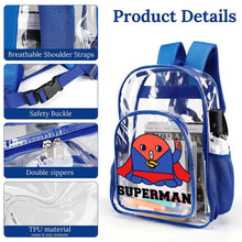 Cargar imagen en el visor de la galería, Mochila Transparente PVC con Bolsillo de Red Personalizable