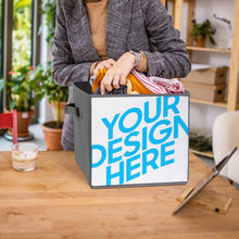 Cargar imagen en el visor de la galería, Caja de almacenamiento plegable de tela Oxford personalizado con patrón foto texto