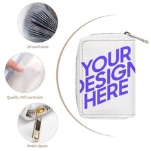 Cargar imagen en el visor de la galería, Tarjetero de piel sintética con cremallera personalizado con patrón foto texto (impresión de imágenes múltiples)
