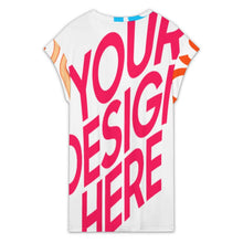 Cargar imagen en el visor de la galería, Vestido de verano de mujer con cuello redondo y manga corta LYQ116 personalizado con patrón foto texto (impresión de imágenes múltiples)