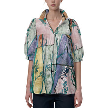 Cargar imagen en el visor de la galería, Blusa Cuello V para Mujer Personalizable | Top Manga Corta Elástico