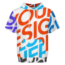 Cargar imagen en el visor de la galería, Sudadera con capucha de manga corta para mujer y hombre LM250 personalizado con patrón foto texto (impresión de imágenes múltiples)