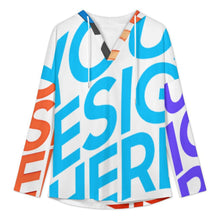 Cargar imagen en el visor de la galería, Sudadera con capucha de manga larga y cuello en V para mujer C19H personalizado con patrón foto texto (impresión de imágenes múltiples)