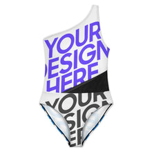 Cargar imagen en el visor de la galería, Traje de baño de una pieza de malla adelgazante sexy para mujer SDS504 personalizado con patrón foto texto (Impresión Completa de múltiples imágenes)