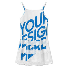 Cargar imagen en el visor de la galería, Vestido lencero con ribete de encaje para mujer SDS2520 personalizado con patrón foto texto (impresión de imagen única)