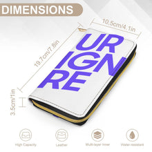 Cargar imagen en el visor de la galería, Cartera de piel para mujer y hombre personalizado con patrón foto texto (misma imagen en ambos lados)