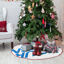 Cargar imagen en el visor de la galería, Falda para árbol de Navidad cubierta para árbol de Navidad (borde rojo) (misma imagen en ambos lados) personalizado con patrón foto texto