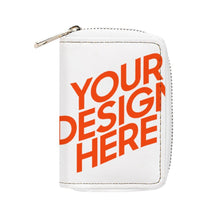 Cargar imagen en el visor de la galería, Tarjetero de piel sintética con cremallera personalizado con patrón foto texto (impresión de imágenes múltiples)