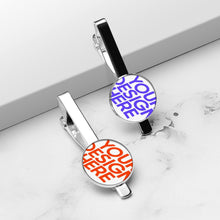 Cargar imagen en el visor de la galería, Pinzas para corbata (juego de 2 con diferentes diseños) personalizado con patrón foto texto