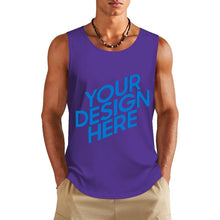 Cargar imagen en el visor de la galería, Camiseta de tirantes de algodón para hombre BX multicolor con estampado a doble cara personalizado con patrón foto texto