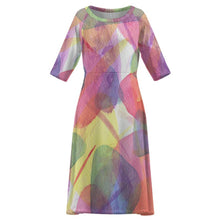 Cargar imagen en el visor de la galería, Vestido Largo Personalizado de Media Manga para Mujer en Tejido Elástico