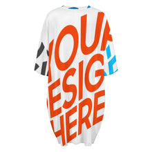 Cargar imagen en el visor de la galería, Camisón de pijama suelto de seda helada para mujer talla grande LM475 personalizado con patrón foto texto (impresión de imágenes múltiples)