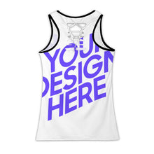Cargar imagen en el visor de la galería, Camiseta de tirantes para mujer TXLD espalda recortada rayas horizontales chaleco calado BS personalizado con patrón foto texto