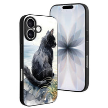Cargar imagen en el visor de la galería, Mobile Phone Case for Apple IPhone 18 Black Cat, Back, Watercolor, Natural Style IPhone 18
