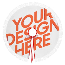 Cargar imagen en el visor de la galería, Falda para árbol de Navidad cubierta para árbol de Navidad (estilo flecos) (misma imagen en ambos lados) personalizado con patrón foto texto