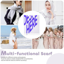 Cargar imagen en el visor de la galería, Bufanda con borlas para mujer de gran tamaño 200 cm 70 cm x 10 cm personalizado con patrón foto texto