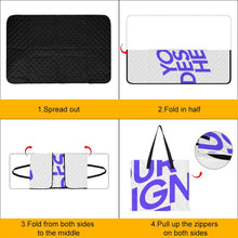 Cargar imagen en el visor de la galería, Alfombra de picnic con bolso plegable estilo cremallera personalizado con patrón foto texto
