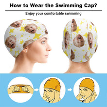 Cargar imagen en el visor de la galería, Gorro de Natación de Tela Personalizado | Gorro Elástico Cómodo Pelo Largo